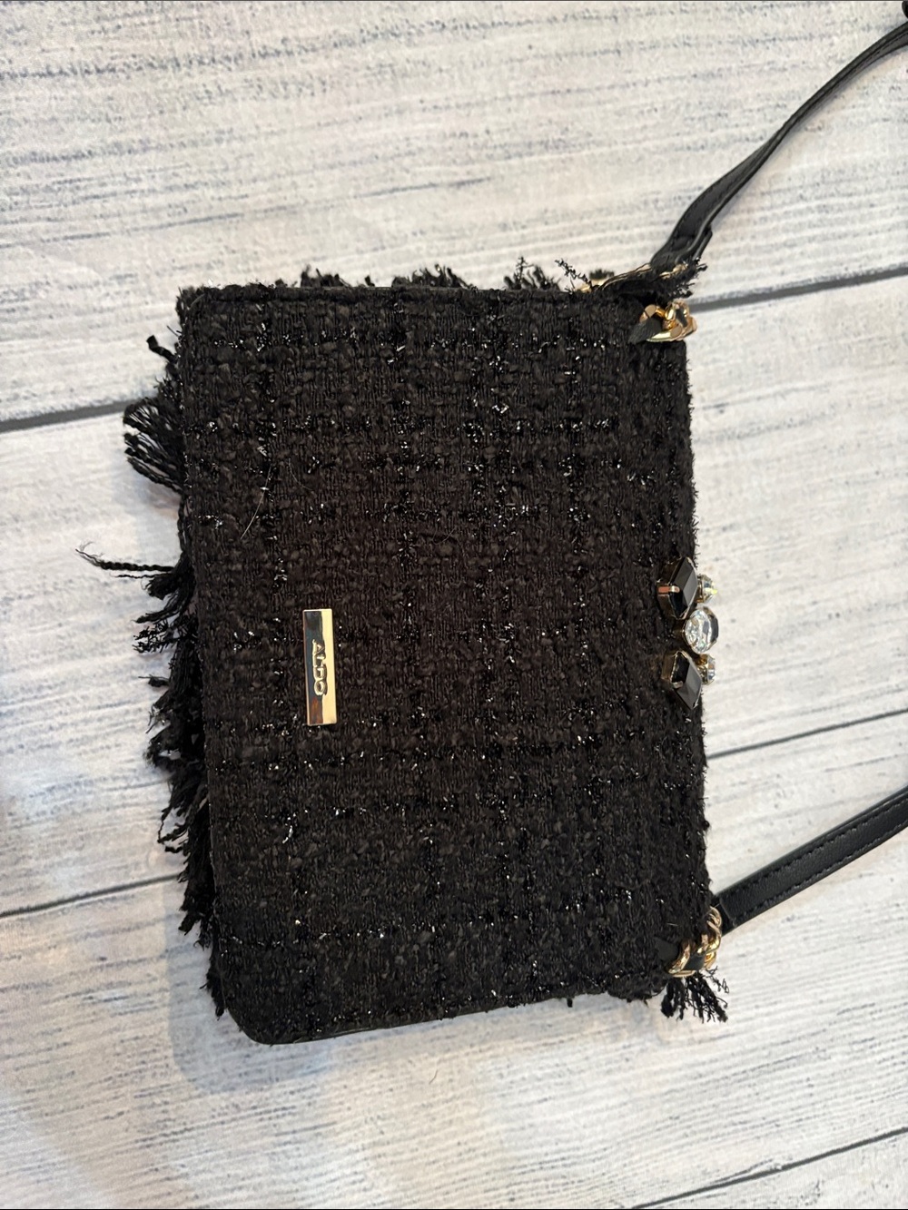 Aldo black tweed crossbody bag - Picture 6 of 7